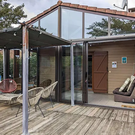 Maison En Bois Charmante Proche - 9 Pers. - Fr-1-877-31 * Biscarrosse